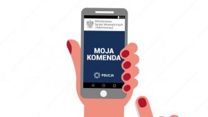 telefon komórkowy z napisem Moja Komenda na wyświetlaczu.