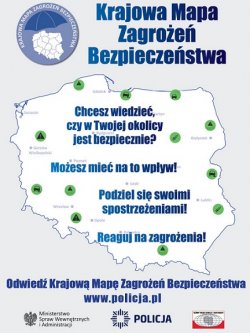 Plakat promujący Krajową Mapę Zagrożeń Bezpieczeństwa