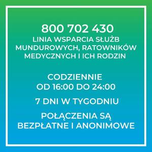 linia wsparcia psychologicznego dla funkcjonariuszy i pracowników służb mundurowych, ratownictwa medycznego i ich rodzin